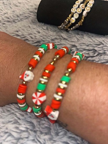 Handmade christmas clay bead - handmade,