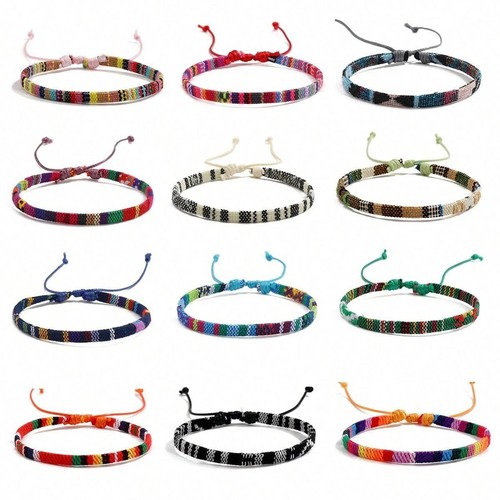 12pcs boho braided - braided, bracelet